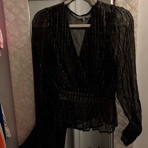 Tularosa Black Sheer Blouse
